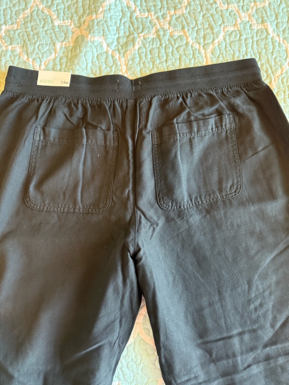 Maurices Weekender Pants 14W Black Pull On Capri Elastic Waist Lyocell Blend - Picture 4 of 9